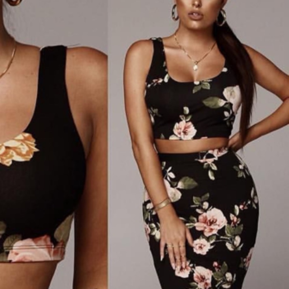 NWT JLUXLABEL Floral Two Piece Set